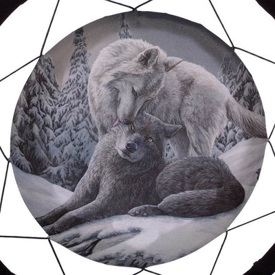 Lisa Parker Snow Kisses Wolf Dreamcatcher 33cm - Gift Arch