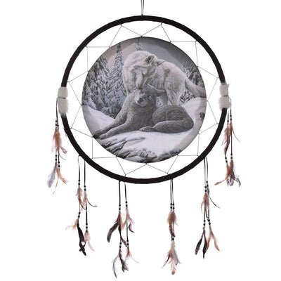 Lisa Parker Snow Kisses Wolf Dreamcatcher 60cm - Gift Arch