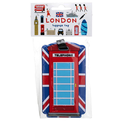 London Souvenir Union Jack Red Telephone Box PVC Luggage Tag - Gift Arch