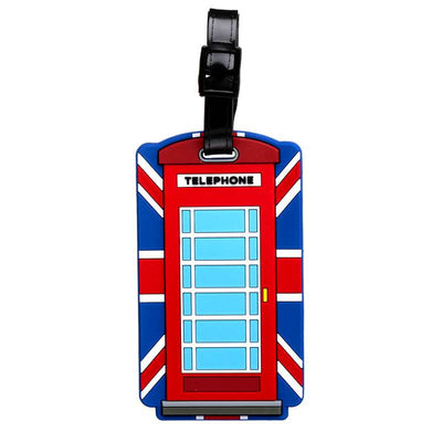 London Souvenir Union Jack Red Telephone Box PVC Luggage Tag - Gift Arch