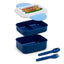 Adoramals Highland Coo Clip Lock Stacked Bento Lunch Box with Cutlery - Gift Arch