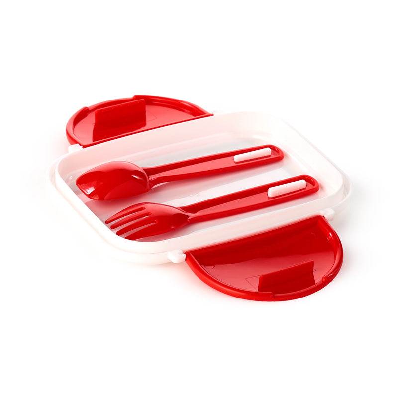Foodiemals Clip Lock Stacked Bento Lunch Box with Cutlery - Gift Arch