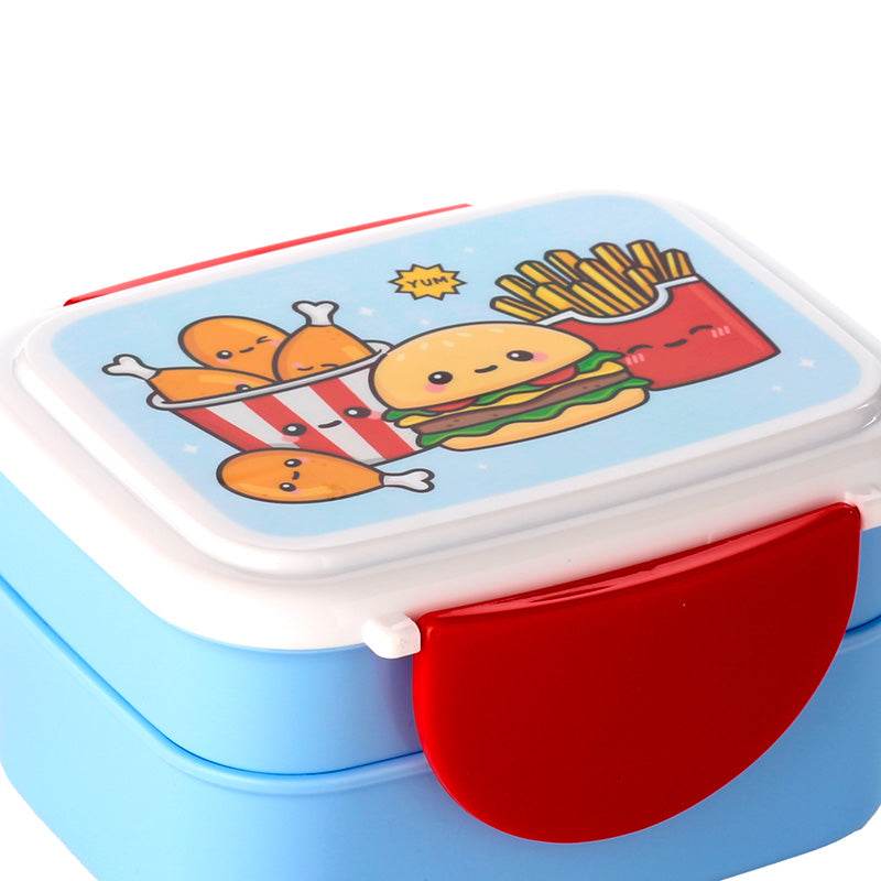 Foodiemals Clip Lock Stacked Bento Lunch Box with Cutlery - Gift Arch