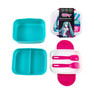 Hatsune Miku Clip Lock Stacked Bento Lunch Box with Cutlery - Gift Arch