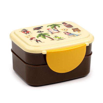 Jolly Rogers Pirates Clip Lock Stacked Bento Lunch Box with Cutlery - Gift Arch