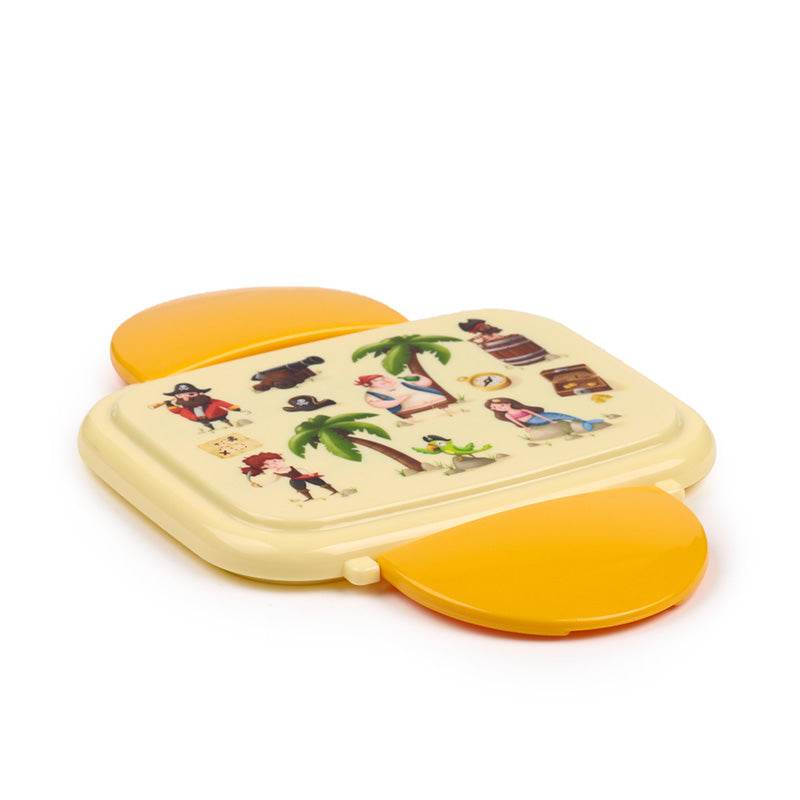 Jolly Rogers Pirates Clip Lock Stacked Bento Lunch Box with Cutlery - Gift Arch