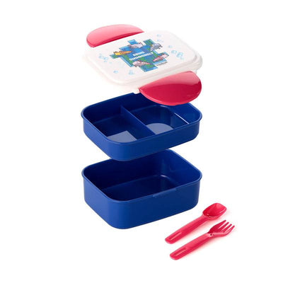 Minecraft Axolotl Clip Lock Stacked Bento Lunch Box with Cutlery - Gift Arch