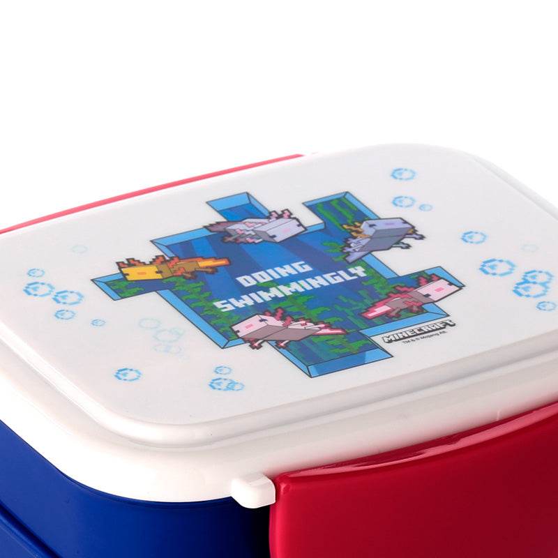 Minecraft Axolotl Clip Lock Stacked Bento Lunch Box with Cutlery - Gift Arch