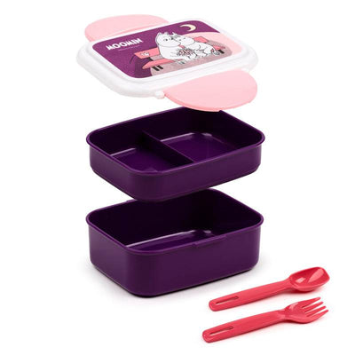 Moomin Clip Lock Stacked Bento Lunch Box with Cutlery - Gift Arch