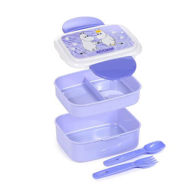Moomin Clip Lock Stacked Bento Lunch Box with Cutlery - Gift Arch