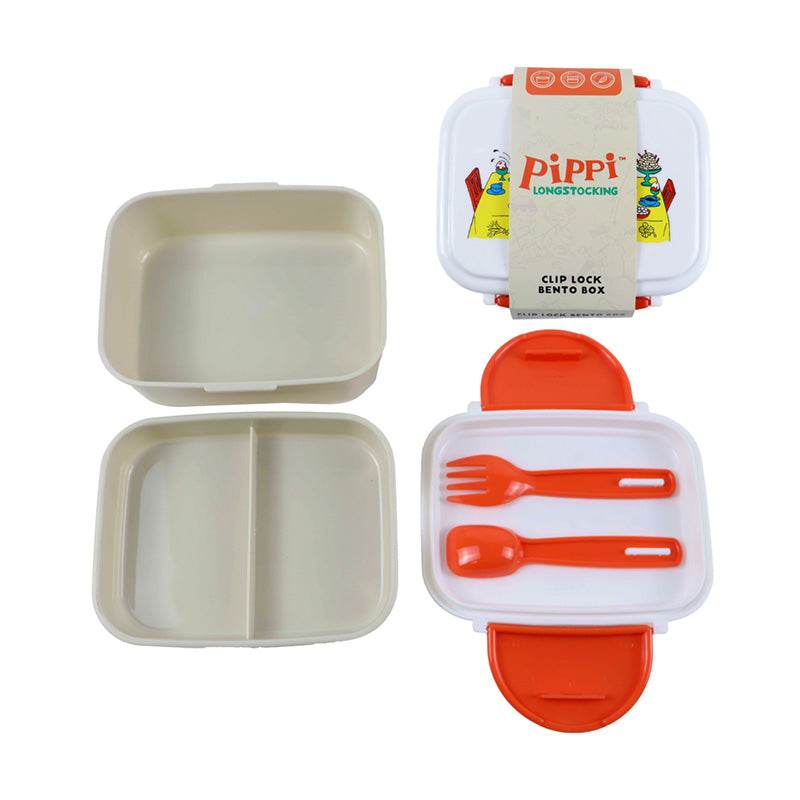 Pippi Longstocking Clip Lock Stacked Bento Lunch Box with Cutlery - Gift Arch