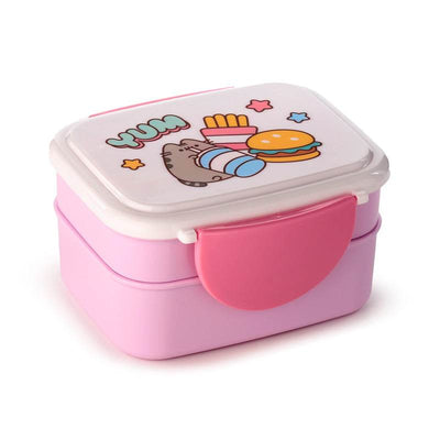 Pusheen the Cat Core Clip Lock Stacked Bento Lunch Box with Cutlery - Gift Arch