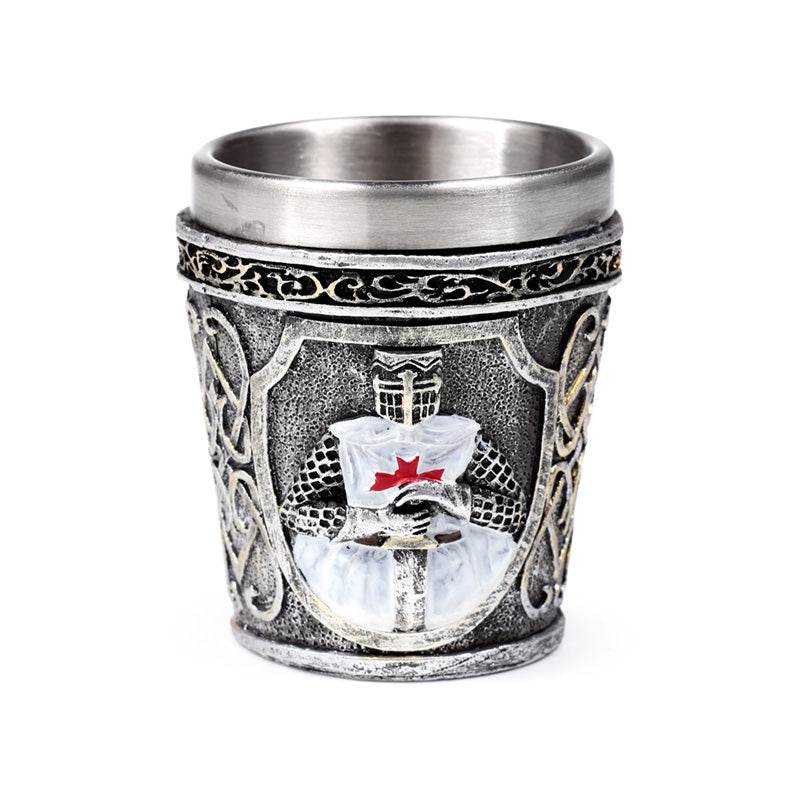 Decorative Medieval White Knight Shot Glass - Gift Arch