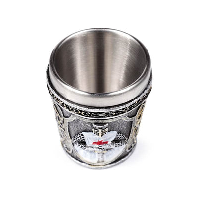 Decorative Medieval White Knight Shot Glass - Gift Arch