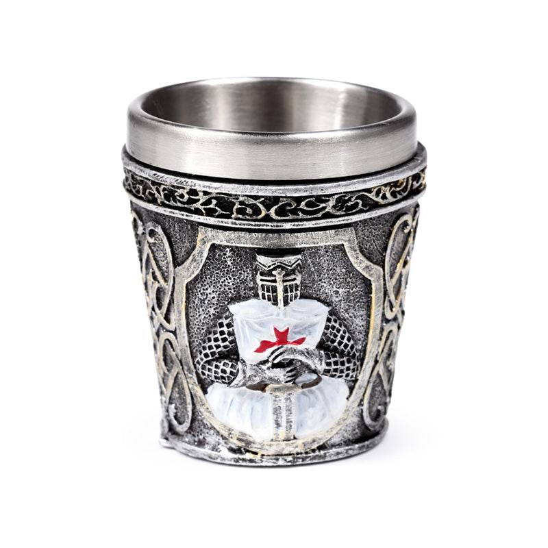 Decorative Medieval White Knight Shot Glass - Gift Arch