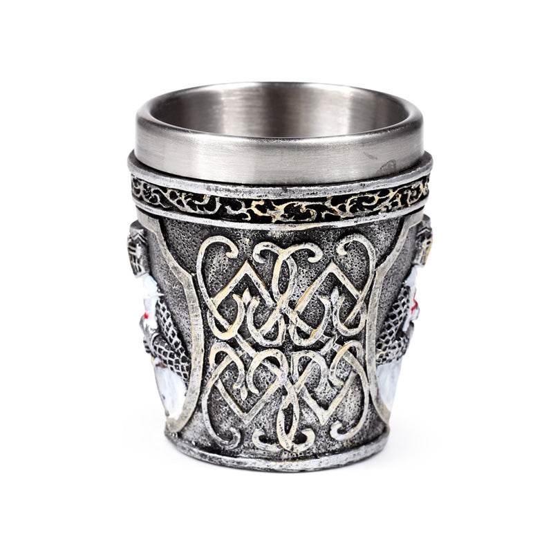 Decorative Medieval White Knight Shot Glass - Gift Arch