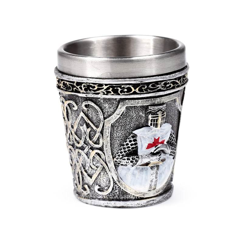 Decorative Medieval White Knight Shot Glass - Gift Arch
