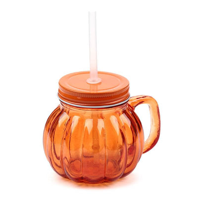 Pumpkin Mason Drinking Jar & Straw - Gift Arch
