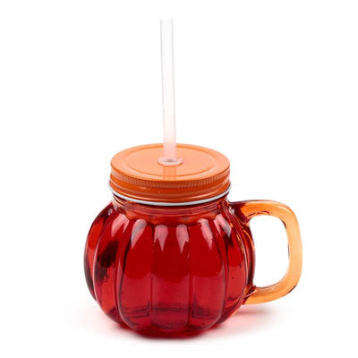Pumpkin Mason Drinking Jar & Straw - Gift Arch