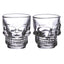 Set of 2 Skulls and Roses Glass Skull Shot Glasses (60ml) - Gift Arch