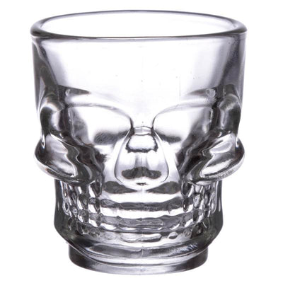 Set of 2 Skulls and Roses Glass Skull Shot Glasses (60ml) - Gift Arch