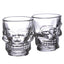 Set of 2 Skulls and Roses Glass Skull Shot Glasses (60ml) - Gift Arch