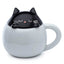 Feline Fine Black Cat Peeping Lid Ceramic Lidded Animal Mug - Gift Arch