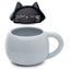 Feline Fine Black Cat Peeping Lid Ceramic Lidded Animal Mug - Gift Arch