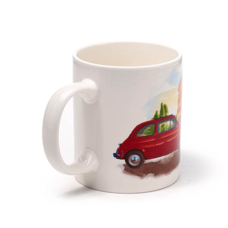 Fiat 500 Rome Porcelain Mug - Gift Arch