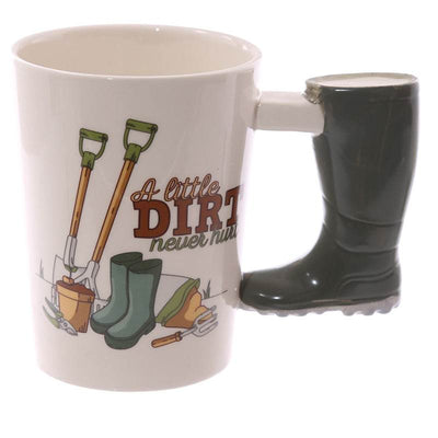 Garden Wellington Ceramic Shaped Handle Mug - Gift Arch