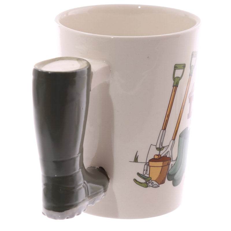 Garden Wellington Ceramic Shaped Handle Mug - Gift Arch