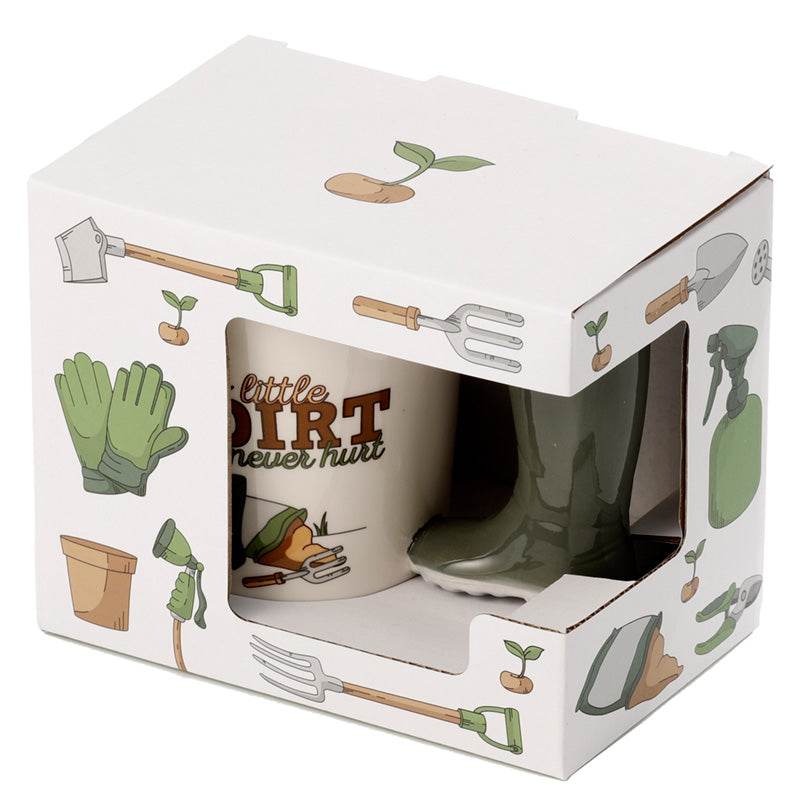 Garden Wellington Ceramic Shaped Handle Mug - Gift Arch