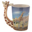 Giraffe Savannah Decal Ceramic Shaped Handle Mug - Gift Arch