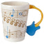 Guitar with Sheet Music Decal Ceramic Shaped Handle Mug - Gift Arch