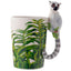 Lemur with Jungle Decal Ceramic Shaped Handle Mug - Gift Arch