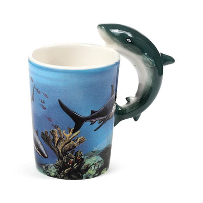 Lisa Parker Shark Ceramic Shaped Handle Mug - Gift Arch
