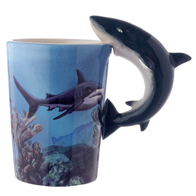 Lisa Parker Shark Ceramic Shaped Handle Mug - Gift Arch
