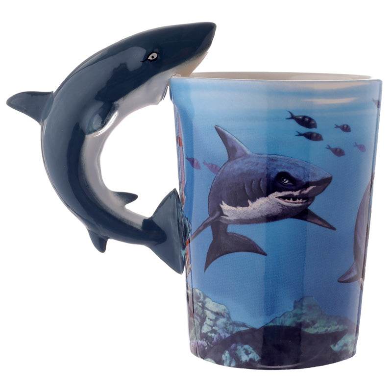 Lisa Parker Shark Ceramic Shaped Handle Mug - Gift Arch