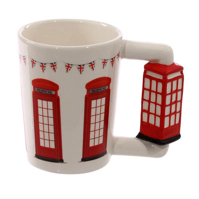 London Icons Red Telephone Box Ceramic Shaped Handle Mug with Decal - Gift Arch