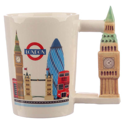 London Souvenir Big Ben Ceramic Shaped Handle Mug - Gift Arch
