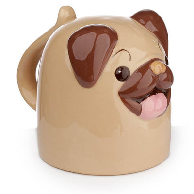 Mopps Pug Upside Down Ceramic Shaped Mug - Gift Arch