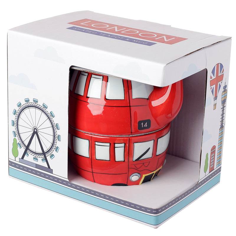 Routemaster Bus Ceramic Teapot & Cup Set for 1 - Gift Arch