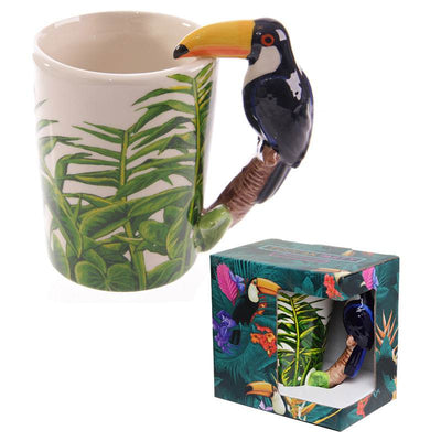 Toucan Party Toucan Ceramic Shaped Handle Mug with Jungle Decal - Gift Arch