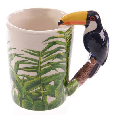 Toucan Party Toucan Ceramic Shaped Handle Mug with Jungle Decal - Gift Arch