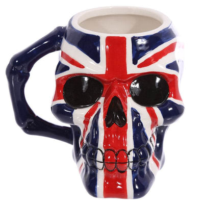 UK Flag Skull Head Ceramic Shaped Mug - Gift Arch