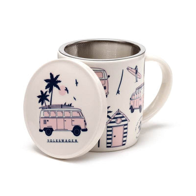 Volkswagen VW T1 Camper Bus Explore More Infuser Mug Set with Lid - Gift Arch
