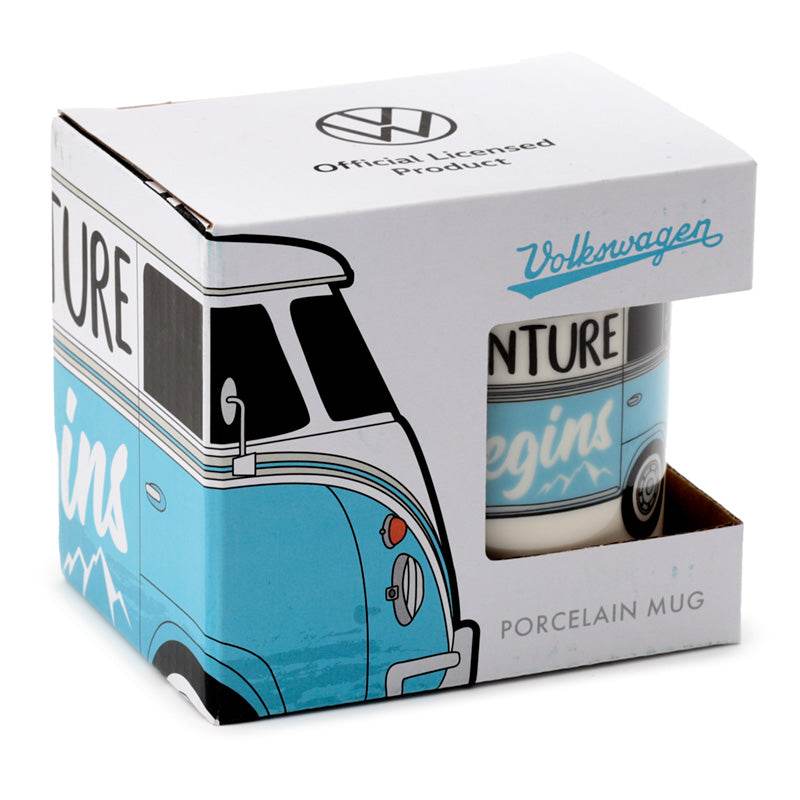 Volkswagen VW T1 Camper Bus Surf Begins Porcelain Mug - Gift Arch