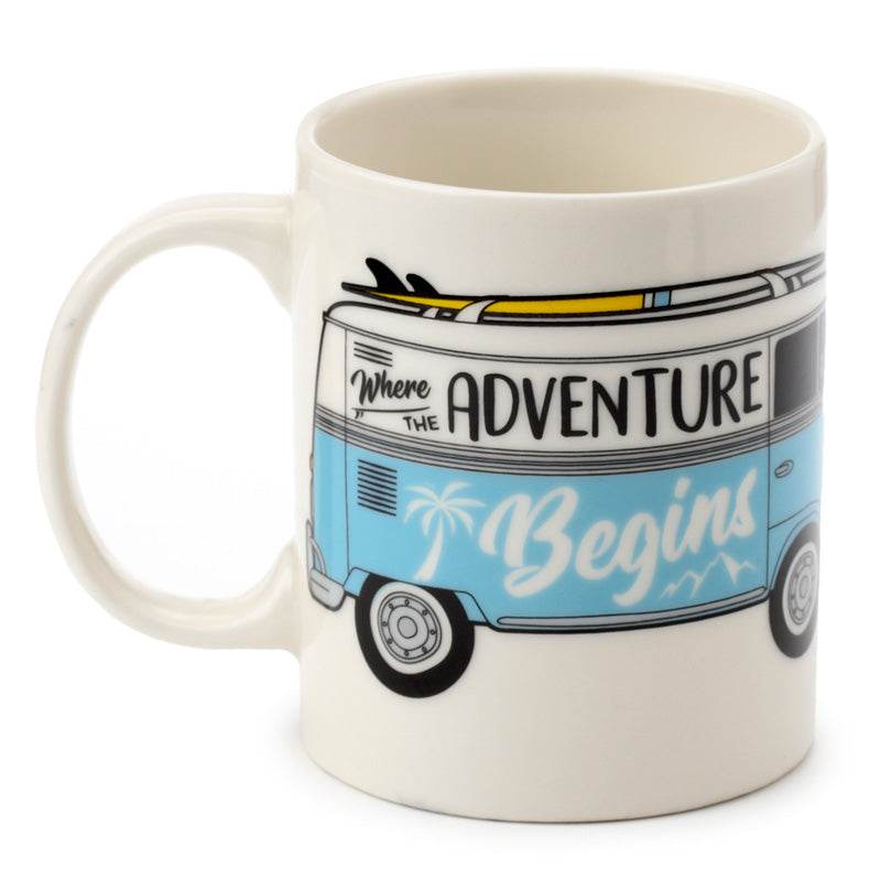 Volkswagen VW T1 Camper Bus Surf Begins Porcelain Mug - Gift Arch