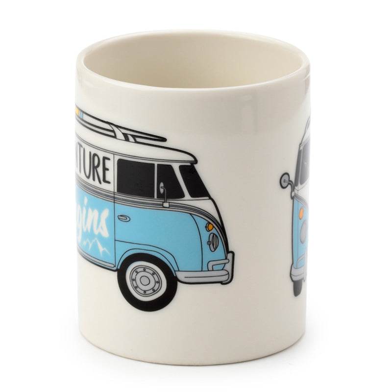 Volkswagen VW T1 Camper Bus Surf Begins Porcelain Mug - Gift Arch