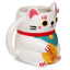 White Maneki Neko Lucky Cat Ceramic Shaped Mug - Gift Arch